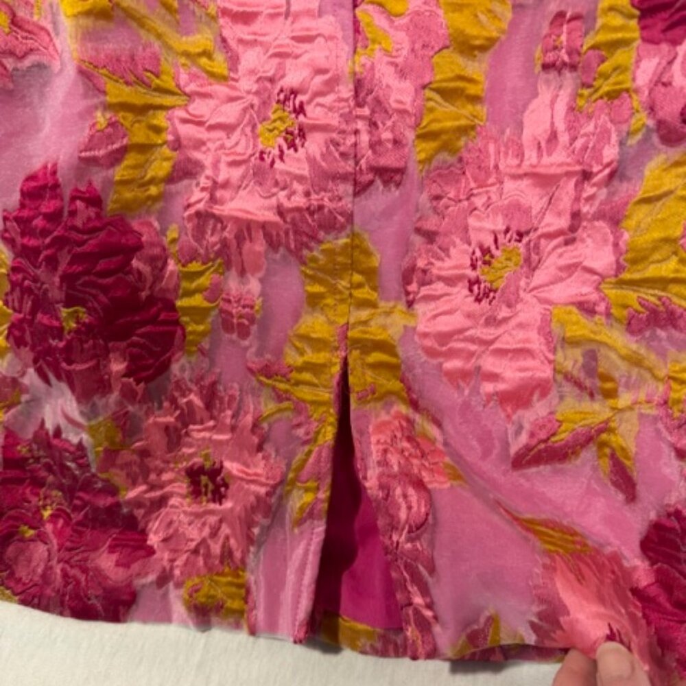 Showpo Strapless Floral Dress Size 12 Pink Jacquard Party Spring Summer - Picture 5 of 12